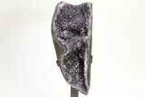 Sparkly Amethyst Geode Section on Metal Stand #209223-1